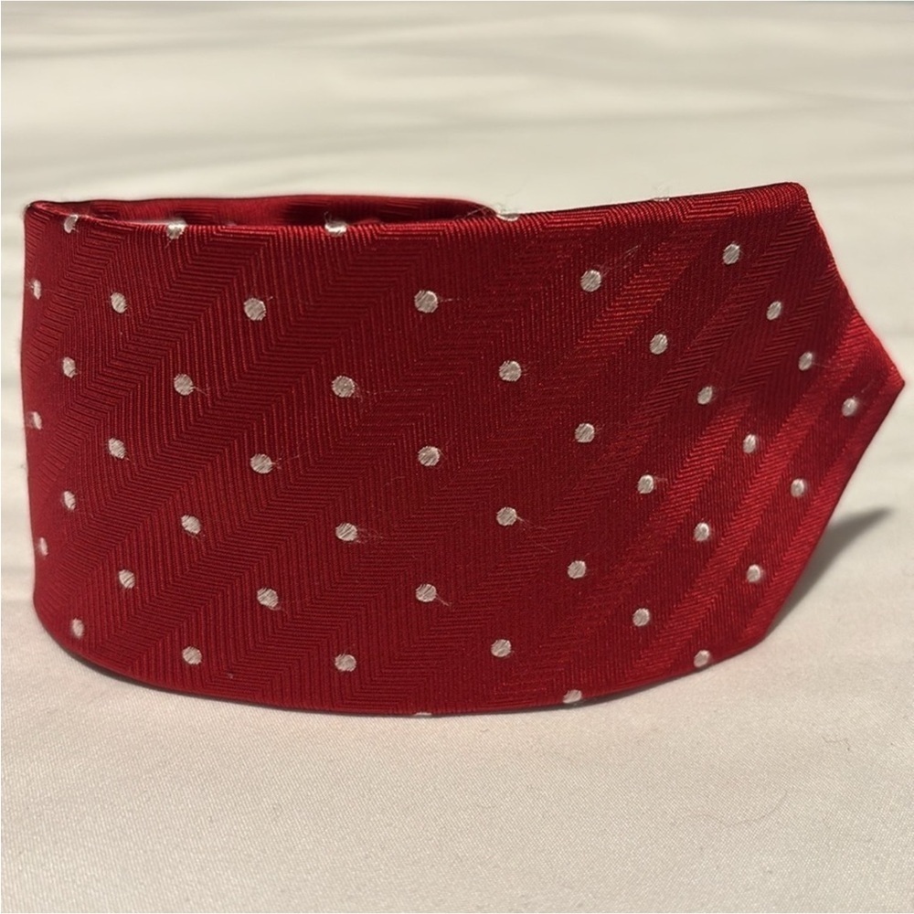 MICHAEL MICHAEL KORS 100% silk neck tie men's tie polka dots red white polka dot